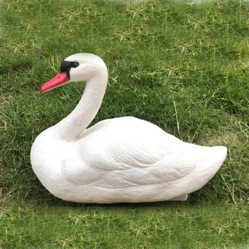 1PC de la Caza Blanca de Cebo de Jardín de Plástico Estanque de Ganso Decoración Cisne Blanco de Mascota