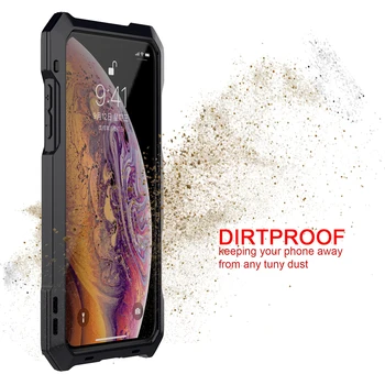 Impermeable a prueba de Golpes Dirtproof Tres de Corrección de Caso Para el iPhone XS Max XR X 8 7 6 6 Plus 5 5S SE Caso Cubierta de Shell + Lente de la Cámara