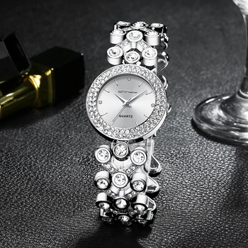 Las Mujeres de lujo de Relojes CRRJU Cielo Estrellado Mujeres del Reloj de Cuarzo reloj de Pulsera de Moda de las Señoras Reloj de Pulsera de reloj mujer relogio feminino