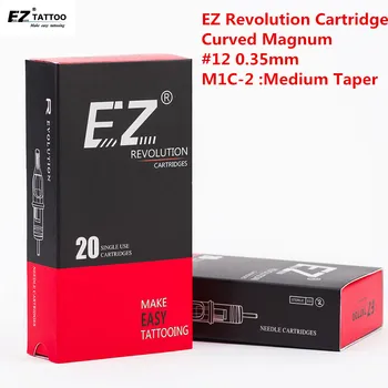 EZ Revolución Tatuaje Agujas Cartucho Magnum Curva # 12(0,35 mm ) M-Cono de 3.5 mm para el Sistema de Cartucho de la máquina de agarre 20 pcs /caja