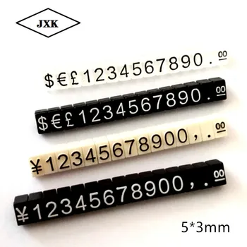 40pcs precio cubos de personalizar la etiqueta con el precio combinado de la joyería de precios de relojes de precios de soporte de la etiqueta de Precio Numeral Cubos de euro el precio de la tienda