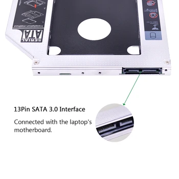 CHIPAL 10PCS Aluminio SATA 3.0 2º HDD Caddy 9.5 mm SSD HDD Caso Carcasa para Macbook Pro Air 13