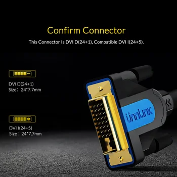 Unnlink compatible con HDMI a DVI, DVI-D 24+1 pin Cable UHD Bi-direccional de DVI a HDMI para la TV de MI Caja de Ordenador de 3m 5m 8m 15 m