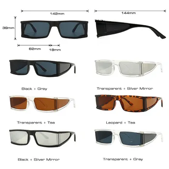 ASÍ&EI Retro al aire libre Gafas Rectangulares de Gafas de sol de las Mujeres de Complementos de Moda Popular Espejo Tonos UV400 los Hombres Gafas de Sol de Oculos De Sol