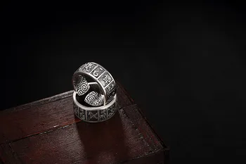 S925 Plata Esterlina del Zodiaco es auspicioso de la nube del anillo con diseño abierto anillo para los hombres y mujeres de mayoreo