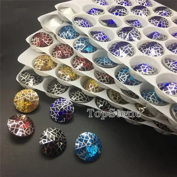 TopStone Nuevo Color de Cristal de la Pátina de 14 mm de Vidrio de Ronda Pointback de Lujo de Piedra Rivoli Cristal de diamante de imitación