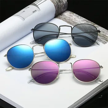 Retro vintage gafas de sol de Espejo Redondo de las Mujeres Gafas de 2019 Clásico de los Hombres de la Marca del Diseñador de Pequeño Marco de gafas de sol para mujer de la moda