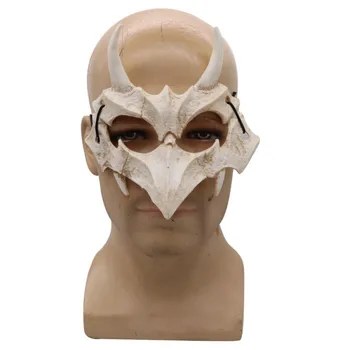 Halloween PU Máscaras Espeluznante Elemento Cuadrático Dragón Yaksha Cráneo Máscara de Parte Festvial Suministros 2020