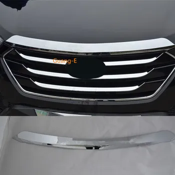 Cubierta del coche de Parachoques de Motor ABS Moldura Cromada Rejilla Frontal de la Parrilla de la Parrilla Borde del Marco 1pcs Para Hyundai IX45 SantaFe de Santa Fe 2013-2018