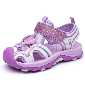 Niños en verano sandalias para niñas,de entre 4 y 12 años los niños zapatos de playa de moda de bebés niña sandalias EUR tamaño 26-37