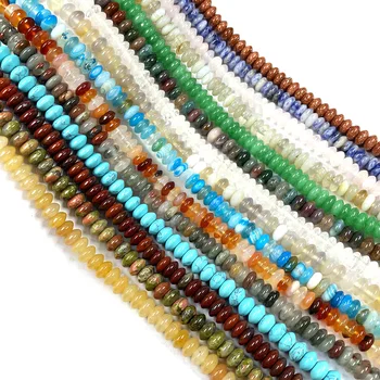 Natural de Cuentas de Piedra Ágatas Amarillo Jades Sodalita Cordón de Abacus Suelta Perlas para la Joyería del Collar DIY Pulsera de Tamaño 3x6mm