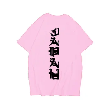 Hip Hop camiseta de los Hombres de las Mujeres Camisetas de Moda Mal Kanji de Impresión de Verano de Algodón T-Shirt Ropa de gran tamaño Swag Camisetas de 2020 Camisetas Camisetas de
