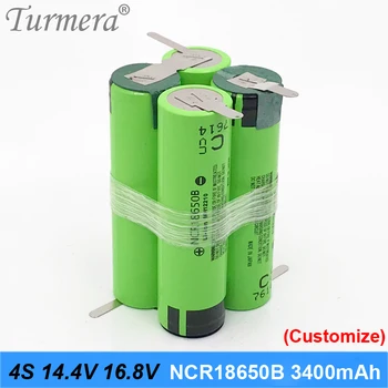 4s batería 18650 pack ncr18650b 3400mah 16.8 v 14,4 v de la soldadura de la soldadura de la batería para herramientas destornillador de batería personalizada de la batería ene1