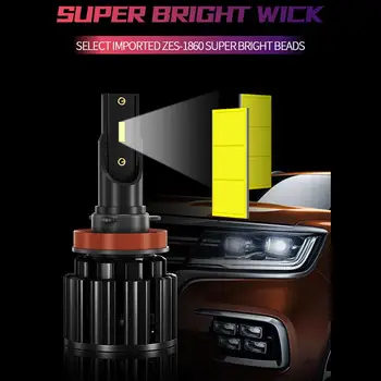 1par de 50W 8000LM LED Faro de Coche Bombillas H1/H3/H4/H7/H11 6500K Lámpara Automática 12V 24V Super IP67 resistente al agua