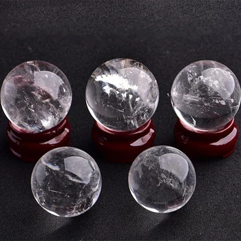 Natural Bola de Cristal Mágica Mineral Esfera de Colección de Gemas del Hogar Decoración de la Oficina de 3 a 20 cm Clara polaco Artesanías