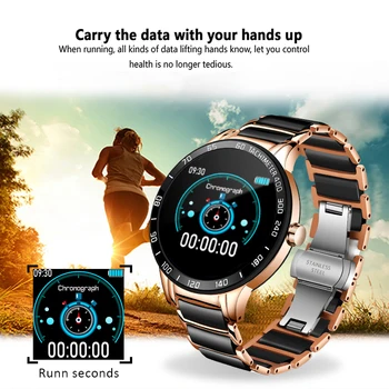 LIGE 2020 Nuevo Reloj Inteligente de los Hombres de la Frecuencia Cardíaca Presión Arterial Monitor de Fitness tracker de Cerámica correa de Reloj de Deporte impermeable Smartwatch