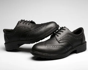 Militar zapatos de trabajo,de Cuero Genuino zapatos de Seguridad, botas de los hombres,antideslizante Transpirable de reflexión de color Negro para Hombre de Negocios Zapatos,más el tamaño