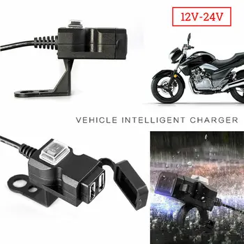 2020 Nuevas Impermeable Dual USB 12V Motocicleta Manillar clavija del Cargador w/ Switch y se Monta en Moto Cargador