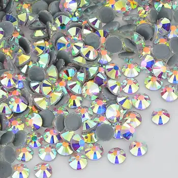 Claro Cristal AB de las planas de Vidrio, Piedras rhinestone Caliente-Revisión de Cristal de Piedras Para la Ropa