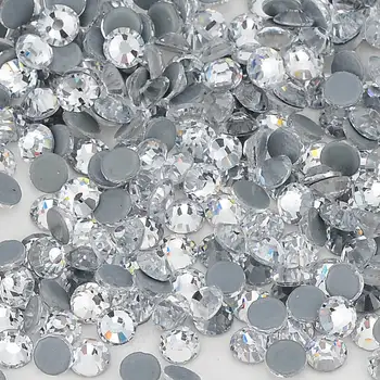 Claro Cristal AB de las planas de Vidrio, Piedras rhinestone Caliente-Revisión de Cristal de Piedras Para la Ropa