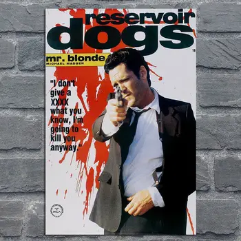 Vintage Cartel De La Película Reservoir Dogs De Arte Clásico Imprime Decoración Casera De La Pared Los Cuadros De Seda Quentin Tarantino Carteles De Cine