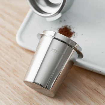 CAFEDEKONA de acero inoxidable de Dosificación de la taza de café oler taza de polvo de alimentador de ajuste 57mm máquina de café espresso portafiltro molinillo de ayudante de