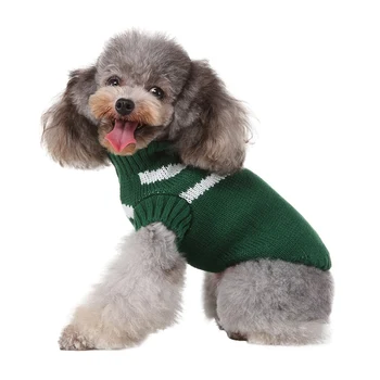 Caliente Perro Rayas Suéter Abrigos con Cuello Alto para el Invierno el Otoño de Perros de Ropa