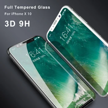 3D de Cristal Templado Cubierta Completa Para el iPhone 11 Pro X Xs Max Xr Teléfono 360 Cubierta Completa Pantalla a prueba de Golpes de Luz Protectora de la Pantalla de Cristal
