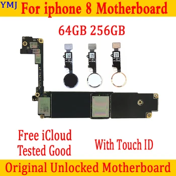 Buen trabajo original de la junta directiva para el iPhone 8 de la placa base con Touch ID / sin Touch ID de la placa lógica para el iPhone 8 de 4,7 pulgadas de la placa