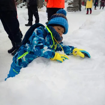 Al aire libre de los Niños traje de esquí de establecer engrosada impermeable niños Niñas ropa de esquí set 2pcs caliente de esquí de la chaqueta y los pantalones para la nieve de la ciudad