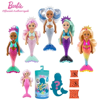 Barbie Original De Color De Marca De Agua Revelan Chelsea Muñecas Gracioso Niño Juguetes Mini Sirena Bolsillo De La Muñeca 6 De La Sorpresa De Los Accesorios De La Caja De La Persiana