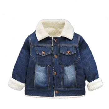 Niña 2019 nuevo otoño y el invierno, hijo caliente de espesor demin chaqueta de los niños Prendas de vestir exteriores de niño bebé abrigos y chaquetas