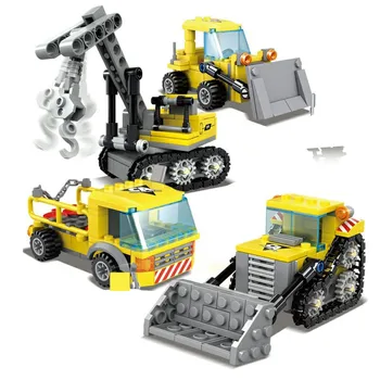 457Pcs Ingeniería de la Ciudad de Pesado de la Grúa del Transportador de la máquina Excavadora Excavadora Brinquedo Bloques de Construcción de los Conjuntos de Juguetes Educativos para Niños