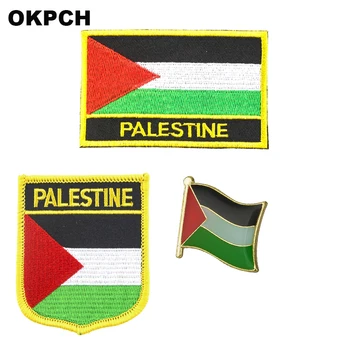 Palestina parche con la bandera insignia de 3pcs un Conjunto de Parches para la Ropa de BRICOLAJE, Decoración PT0027-3