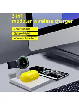 2021 Nueva 3in1 Cargador Inalámbrico Stand Titular Para -Samsung-Galaxy Reloj/Brotes de Teléfono Móvil