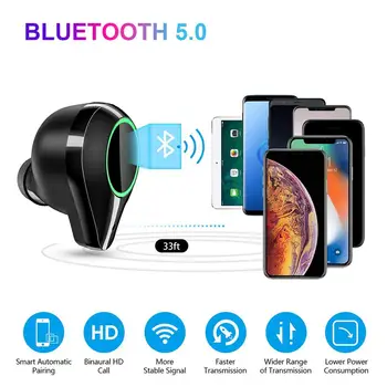 TWS 5.0 Auriculares Bluetooth 9D Estéreo de alta fidelidad Auricular Inalámbrico de agua IPX7 7000mAh Banco de la Energía Con Micrófono para huawei regalo