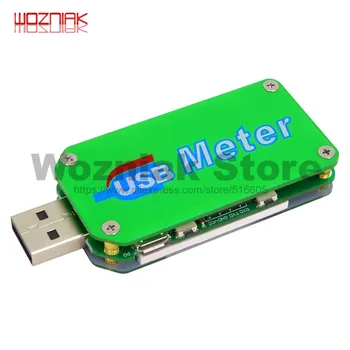 WOZNIAK UM24 UM24C para la APLICACIÓN USB 2.0 Pantalla LCD Voltímetro amperímetro de carga de la batería de voltaje medidor de corriente con el multímetro mida Tester