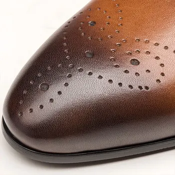 GOXPACER de la Moda de Oxford, Zapatos de los Hombres Correa de la Hebilla de Tallado de la Vendimia de Negocios Zapatos Planos del Talón de Tamaño Más Formal de Cuero de Envío Libre