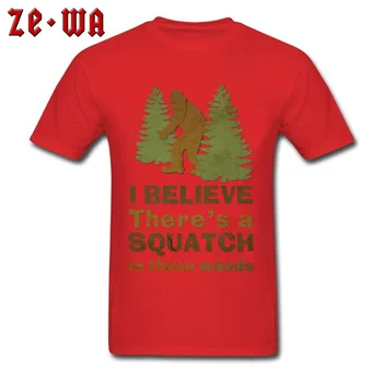 Funky Ropa de Camiseta de los Hombres Squatch En Estos Bosques Tops de dibujos animados Camisetas de Algodón T-shirt Divertido Creer Monstruos Camiseta Personalizada