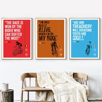 Ciclismo de Arte de La Carrera es Ganada Eddie Merckx Pintura en tela, Retro, Arte de Pared de Fotos para la Sala de estar Decoración del Hogar Sin el Marco