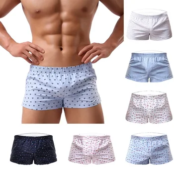 JODIMITTY 2020 Hombres de la Ropa interior boxers Sueltos Transpirable ropa de dormir de los Troncos de los Pantalones de los Hombres de la Ropa interior de impresión Sexy de Punto pantalones Cortos de los Hombres