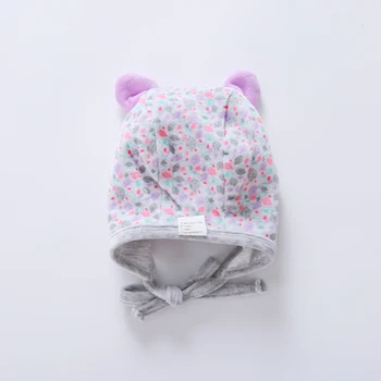Ropa de bebé unisex gorro para el bebé recién nacido con capucha bebé sombrero de bebé de las niñas sombrero de niños del bebé del sombrero de otoño invierno, con las orejas y el cable de 0 a 12 meses