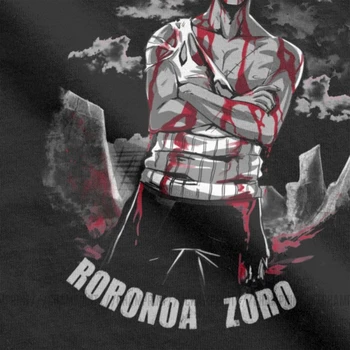 Roronoa Zoro Camiseta de los Hombres de la T-Shirts Pasó Nada, Camiseta de Algodón de Manga Corta de Anime One Piece Comics Harajuku Tops Gráfico