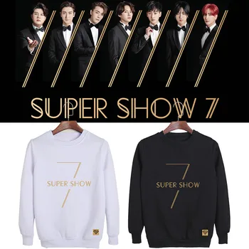 KPOP coreano de la Moda de Super Junior SJ SuJr WORLD TOUR SUPER SHOW7 O-Cuello de Algodón, Sudaderas, Jerséis Sudaderas PT676