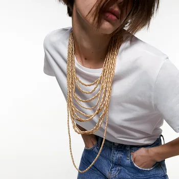 Dvacaman ZA Collar de Bohemia Piedra Natural Colgante de Costura Collar Para las Mujeres de Moda de Oro de Metal de la Cadena del Collar de la Joyería de Regalo