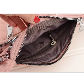 Casual Bolsa de Cintura para las Mujeres Nylon Impermeable mochila Bolsa del Teléfono Pecho Paquetes de Damas Ancho de la Correa de la Correa de la Bolsa de Mujeres Crossbody Solapa