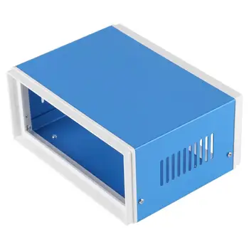 Azul caja de Metal de Caso del Proyecto de BRICOLAJE Caja de conexiones Accesorios sin los Paneles Frontal y Posterior 170 x 130 x 80 mm