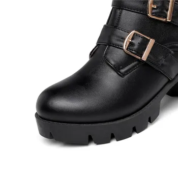 MORAZORA 2020 de la nueva llegada de las mujeres de tobillo botas de hebilla cremallera otoño invierno zapatos de tacón alto de la plataforma de botas de moda casual zapatos de las señoras
