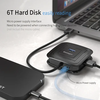 Essager de Alta Velocidad de 4 Puertos USB 3.0 HUB de base Para el MacBook Pro Surface Varios USB 2.0 Splitter OTG Adaptador CONCENTRADOR USB Con Alimentación