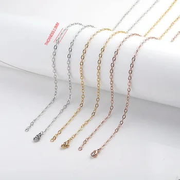 2.5 mm de acero inoxidable Collar de cadena de la Cruz de la Cadena de color oro/plata/color oro rosa de la Cadena Para la Fabricación de Joyas